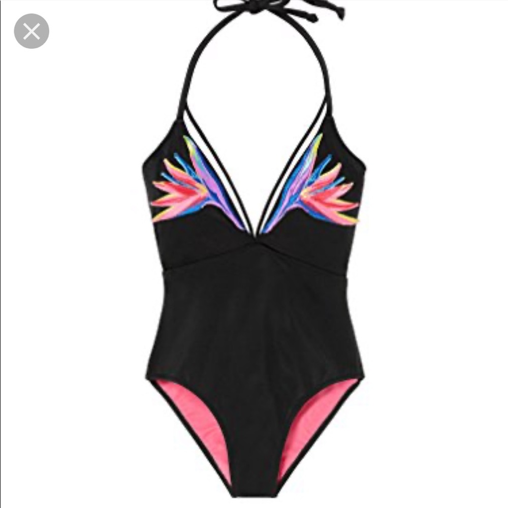 New VS PINK EMBROIDERY ONE PIECE SWIMSUIT